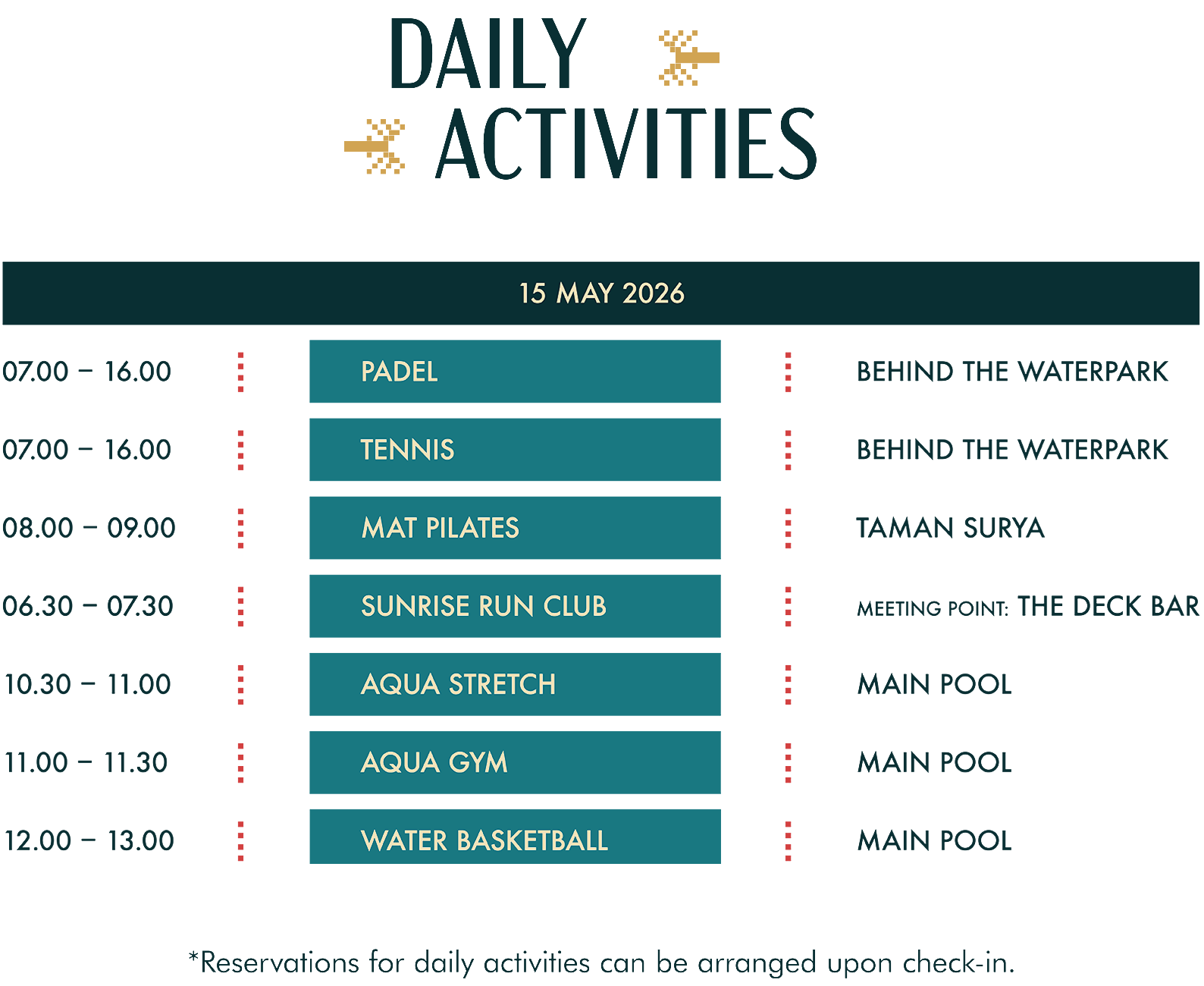 Activities 15 May