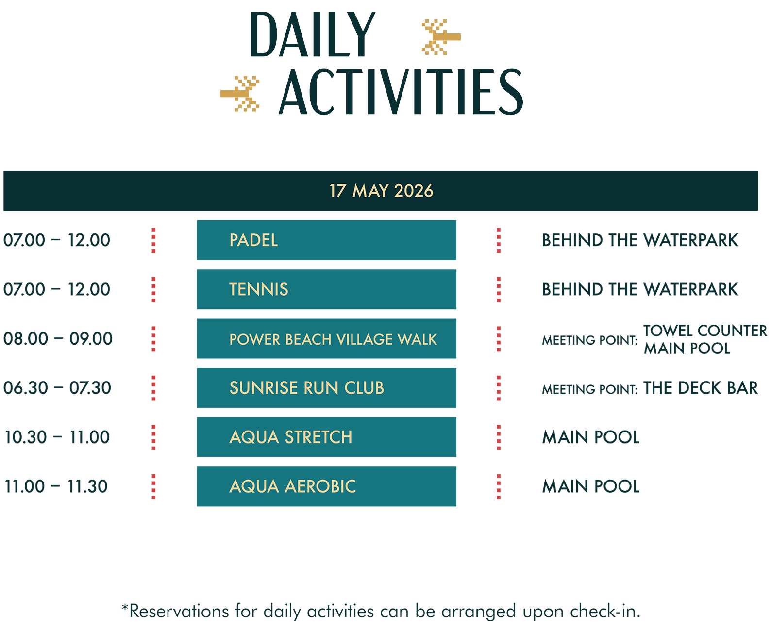Activities 17 May